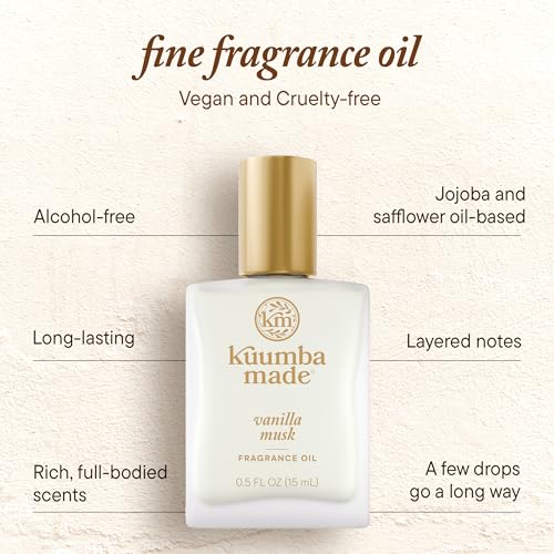 Vanilla Musk Fragrance Oil Roll-On - Alcohol-Free, 0.5 Fl Oz - Kuumba Made (Pack of 1)