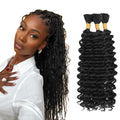 Brazilian Virgin Human Hair Deep Wave Bundles BA 16 Inch Natural Black - 3 Pack