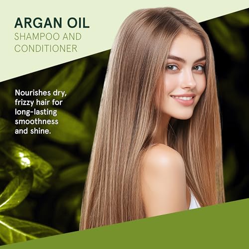 Inoar Argan Shampoo & Moisturizing Conditioner Haircare Set with Argan Oil & Cocoa Butter, Helps Smooth & Hydrate, 2 x 16.9 fl oz