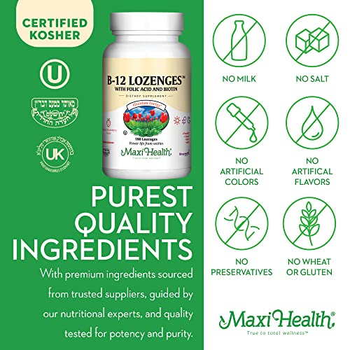 Vitamin B12 Sublingual Lozenges - Strawberry, 180 Count - Support Energy & Health