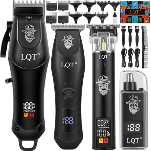 Men's Hair Clippers and Trimmer Set Cordless Clippers Haircut Nose Hair Trimmer Beard Trimmer and Shaver Professional Grooming for Face Nose Body