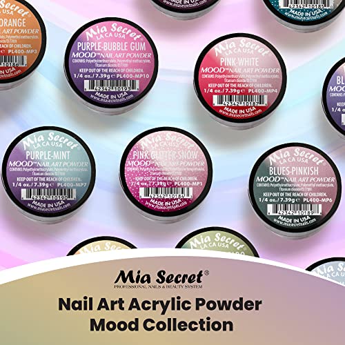 Mia Secret Color Changing Nail Powder MOOD Collection, Set of 12 colors, ¨ù oz.
