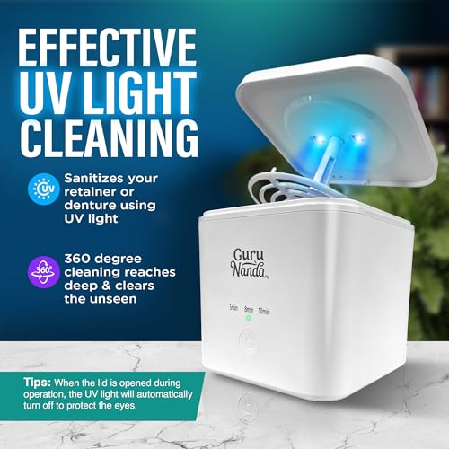 Retainer Pod Ultrasonic Dental Cleaner Machine 48kHz with UV Light - 200ml