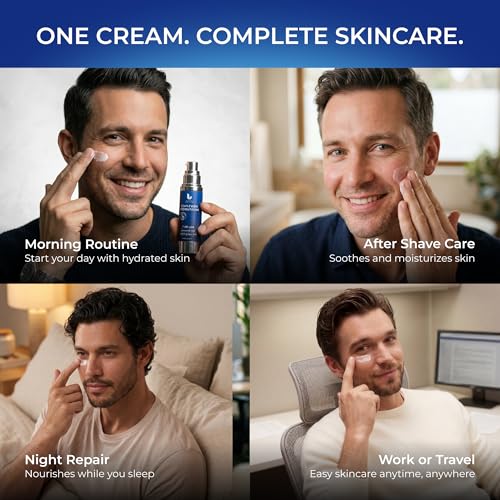 Men's All-in-One Face Moisturizer 1.7 Fl Oz Pack of 2 - Anti-Aging & Hydrating