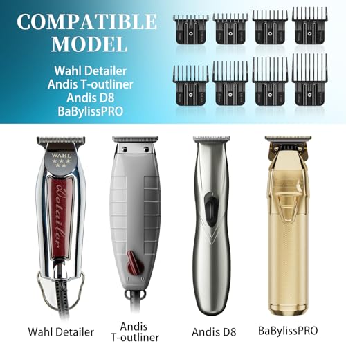 Premium Trimmer Guards Set for BaBylissPRO & More - 8 Sizes, Spring Clip, Organizer