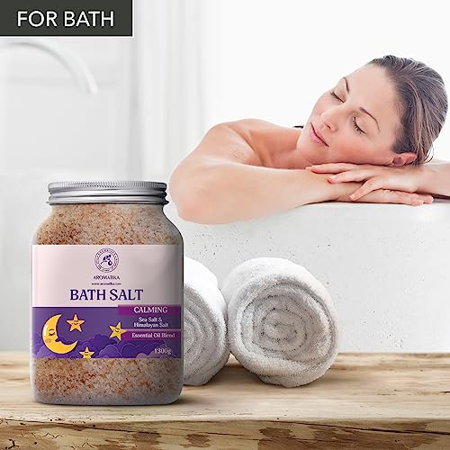 Calming Bath Salts 46 Oz with Sandalwood Lavender Bergamot Essential Oils - Relaxing Body Care & Aromatherapy - 1.3kg - Variation of THIS listing
