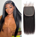 14 Inch Human Hair Lace Closure 6x6 Straight Brazilian Virgin Remy Pre Plucked