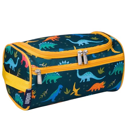 Wildkin Kids Toiletry Bag for Boys and Girls - Jurassic Dinosaurs Travel Organizer