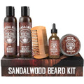 Viking Revolution Ultimate Conditioner for Men's Beard Grooming - Softens, Smoothes and Soothes Beard Itch- Contains Wash, Conditioner, Oil, Balm and Comb- Sandalwood Scent