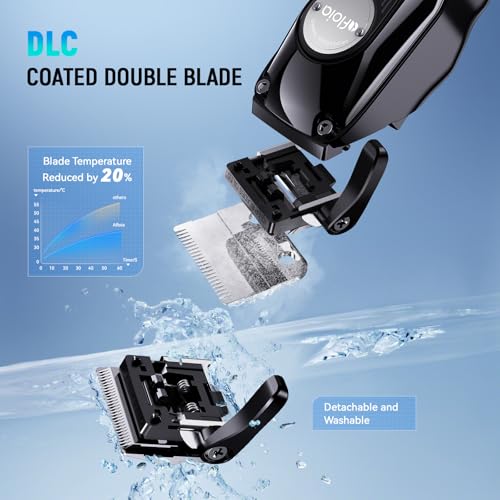 Cordless Hair Clippers for Men - Professional Trimmer Set with Detachable Blades & Charging Stand