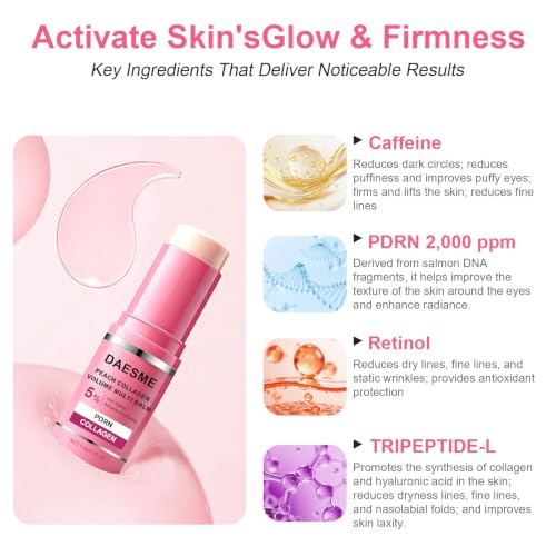 PDRN Collagen Multi Balm Stick & 60 Pcs Eye Patches for Puffiness & Radiance - Variation 1