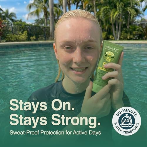 100% Mineral Sunscreen SPF 50 with Non-Nano Zinc Oxide ? Reef Safe UVA/UVB Broad Spectrum Sunblock, Water Resistant 80 Min, Moisturizing Tallow Lotion for Face & Body, 3.4 fl oz