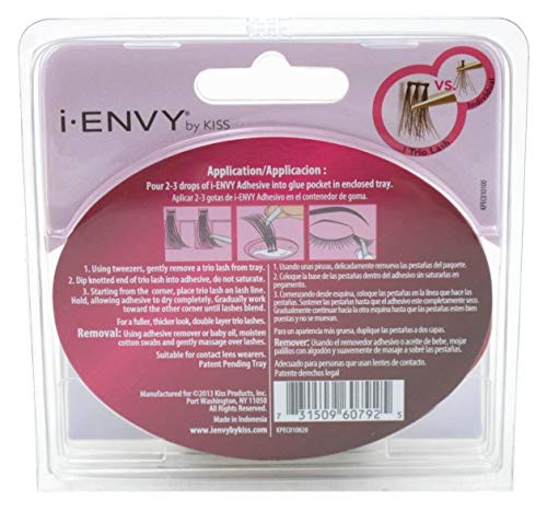 KISS Envy Trio Short False Eyelash Pack - 3 Pairs, Easy Application