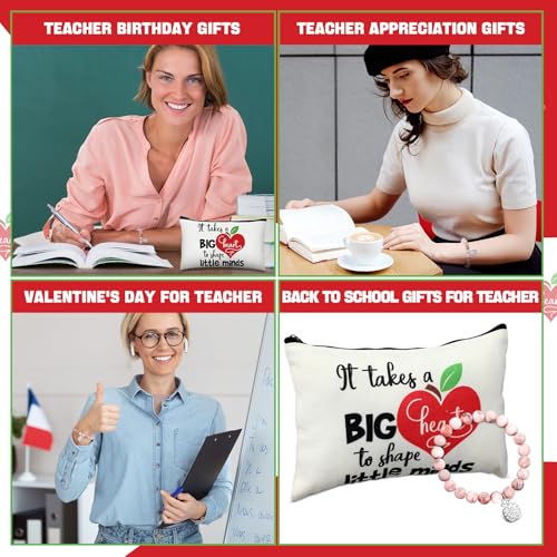 Teacher Appreciation Gift Set with Bracelets, Cards & Makeup Bags - Teacher Variation