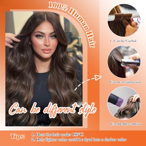 18 Inch Dark Brown Tape in Hair Extensions - Real Human Hair, 50g - Variation of THIS listing