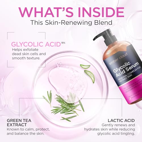 Ember Cloud Glycolic Acid Serum 15% & Lactic Acid 8 Oz Dual Exfoliation
