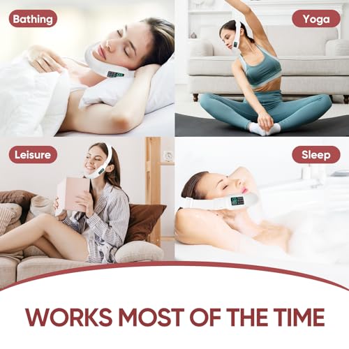 Intelligent Electric Double Chin and V-Shaped Face Machine with 8 Modes & 15 Adjustable Intensities - Women's V-Face Device - White
