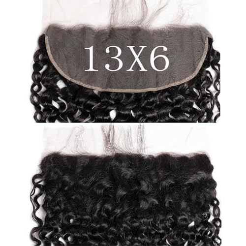 Deep Wave HD Transparent Lace Closure 13x6 16 Inch Natural Black Virgin Human Hair