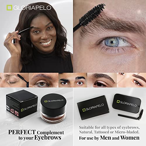 Eyebrow Gel and Brow Soap ? Set of 2 Soap Eyebrow Kit with Spoolie and Eyebrow Pomade Dark Brown or Chocolate ? Long-Lasting, Waterproof Vegan Formula ? Natural Eyebrow Effect