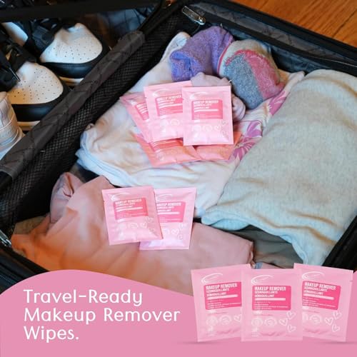 Air Jungles 250 Pack Micellar Makeup Remover Wipes - Individually Wrapped, Large 6x8 Inches, Waterproof & Oil-Removing