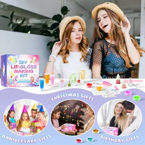 DIY Lip Gloss Making Kit with Keychain - Multicolor Variations