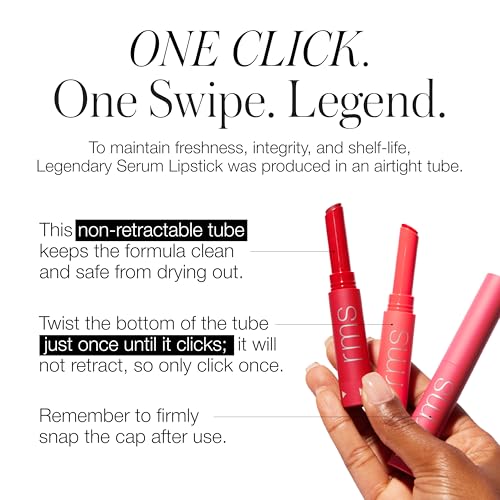 RMS Beauty Legendary Serum Lipstick ? 8-Hour Hydrating Nude Lip Color ? Weightless Water-Based Formula with Organic Cherry Fruit Water ? Soft Satin Finish ? 0.05 oz