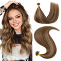 Hairro U Tip Hair Extensions 14 Inch Medium Brown & Dark Blonde 25g 25 Strands