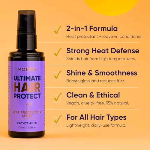 Moerie Heat Protectant Spray for Hair – Thermal Shield up to 450°F, Anti-Frizz & Shine
