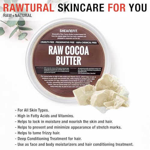 Raw Cocoa Butter Chunk 16oz - Natural Moisturizer for Skin, Body & DIY Skincare