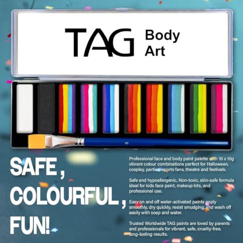 1 Stroke Palette 10 x 10g Face and Body Paint