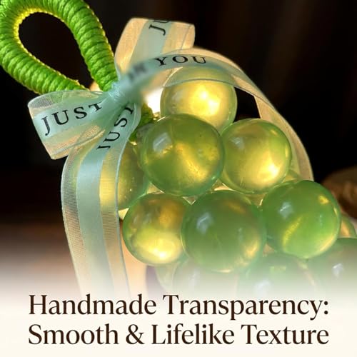 Paul Frank Grape Soap on a Rope Valentines Day Gifts- Handmade Decorative Soap, Natural Gentle Formula | Moisturizing Cleansing with Long-Lasting Fresh Grape Scent (2, transparent green)