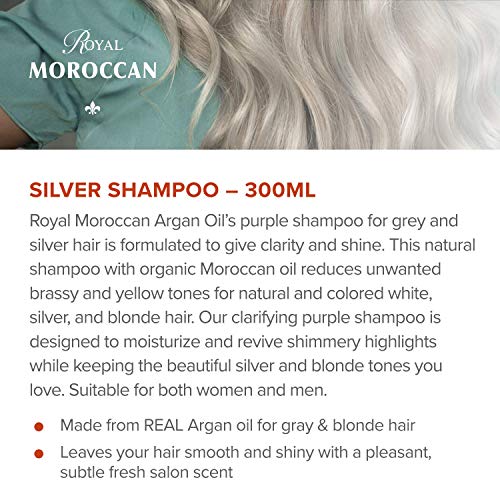 Royal Moroccan Silver Purple Shampoo 1 Fl Oz for Blonde & Grey Hair - Anti-Yellow & Moisturizing