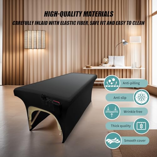 Lash Bed Cover Wipeable PU Leather Massage Table Cover Waterproof and Reusable Spa Bed Cover £¬Odorless and High Elasticity Vegan Leather Lash Bed Topper£¨6FT£¬Top Pocket Design£©