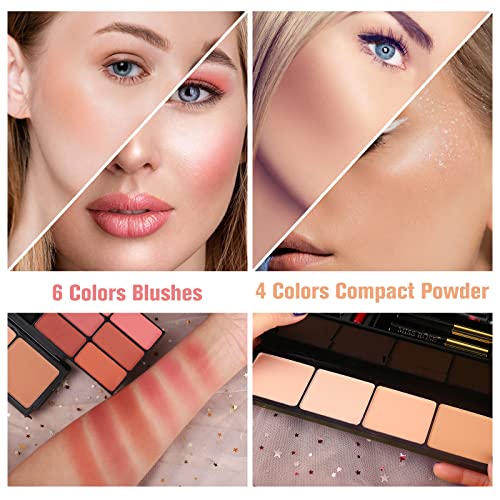 MORNECA 58-Color Full Makeup Kit for Women with Mirror | All-in-One Cosmetics Set Gift