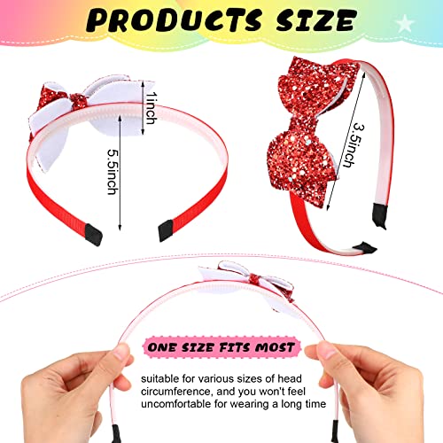 Janinka 24 Pcs Girls Glitter Headbands for Kids Bulk 3.5 Inch Sparkly Little Girl Headbands for Ages 4?6 Sequin Headband Non-slip Plastic Shiny Bow Headband with Teeth Gift for Christmas