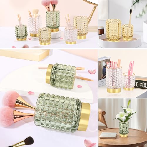DASITON Makeup Brush Holder Organizer - Green S+L Glass Cosmetic Storage