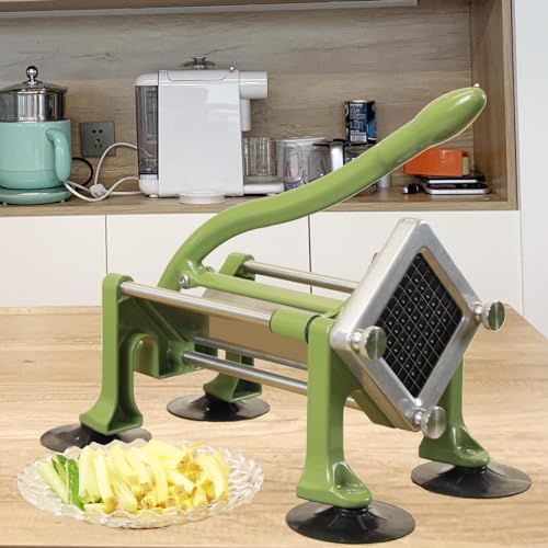 French Fry Cutter 3/8, 1/4 & 1/2 Inch Blade Stainless Steel Potato Slicer Manual