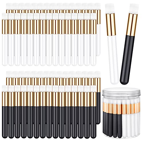 Funtery Lash Cleaning Brush Set with Storage Container - Black or White, 60 Pieces