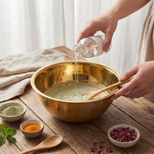 Teenyyou 2-Pack 8.5 Inch Stainless Steel Esthetician Spa Bowls - Gold & Silver