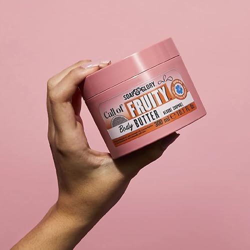 Soap & Glory Call of Fruity Body Butter - Moisturizing Body Cream with Vitamin E, Coconut Oil & Aloe Extracts - Tropical Fruits, Juicy Melon & Hibiscus Cocoa Butter for Dehydrated Skin (300ml)