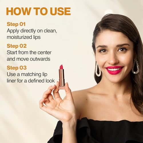 NOURISH MANTRA Creamy Matte Lipstick - Jamun Crush | Non-drying, Highly Pigmented | Matte Finish | Enriched with Castor Oil & Vitamin E | Lipstick for Women | 4 g