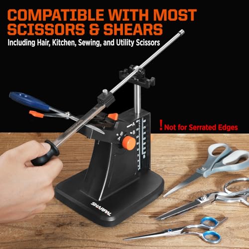 Full Sharpening Set for Scissors & Blades - Adjustable Angle, Diamond Plates