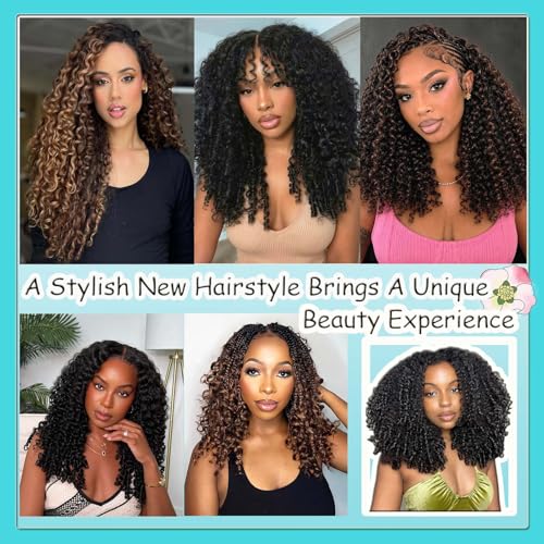 Burmese Curly Crochet Hair 18 Inch Water Wave Pre-Looped Boho Extensions - 4#