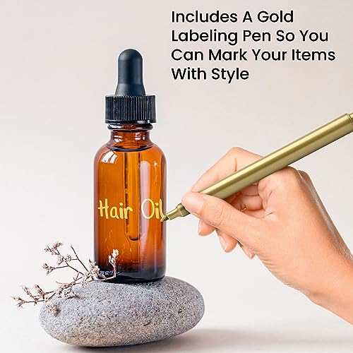 CULINAIRE Glass Dropper Bottles Amber Glass Eye Dropper Bottles for Essential Oil Serum and Liquid Extract, 1oz, Pack of 24