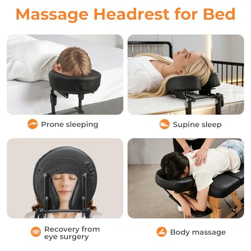Adjustable Bed Massage Headrest with Arm Rest & Face Cradle for Home Therapy
