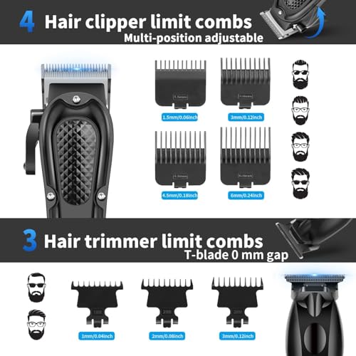 Cordless Hair Clipper Kit for Men - Black 4-in-1 Barber & Grooming Set