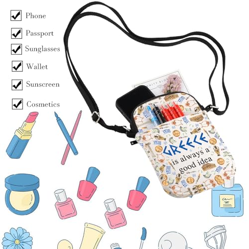 WCGXKO Greece Gift Greece Surprise Trip Gift Greece Is Always A Good Idea Zipper Pouch Makeup Bag