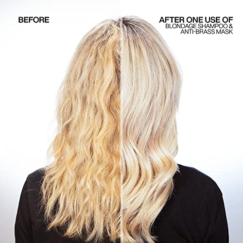 Redken Blondage Express Anti-Brass Mask For Blonde & Highlighted Hair - Ultra-Pigmented Purple Mask For Blonde Hair