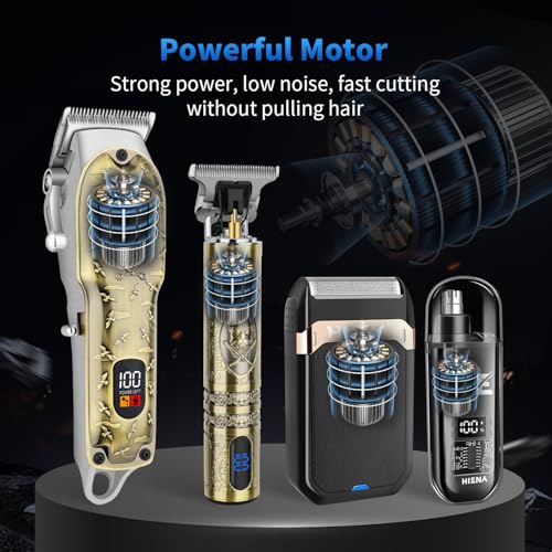 HIENA PRO Cordless Hair Clipper & Beard Trimmer Set - 814 Set