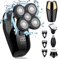 4 in 1 Electric Head Shaver Set - Bald Shaver, Wet & Dry, Cordless, with Nose & Ear Trimmer, Facial Cleansing, Rechargeable, IPX6 Waterproof